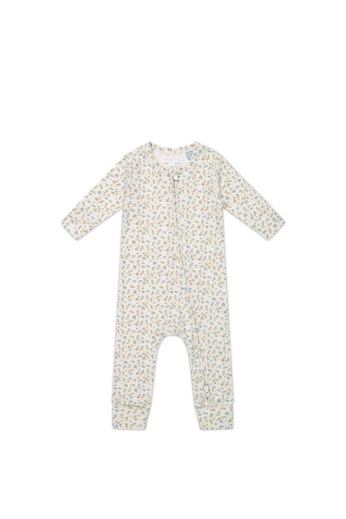 Organic Cotton Reese Zip Onepiece - Blueberry Ditsy Childrens Onepiece from Jamie Kay Australia