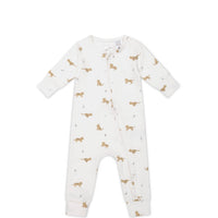 Organic Cotton Reese Zip Onepiece - Lenny Leopard Cloud Childrens Onepiece from Jamie Kay Australia