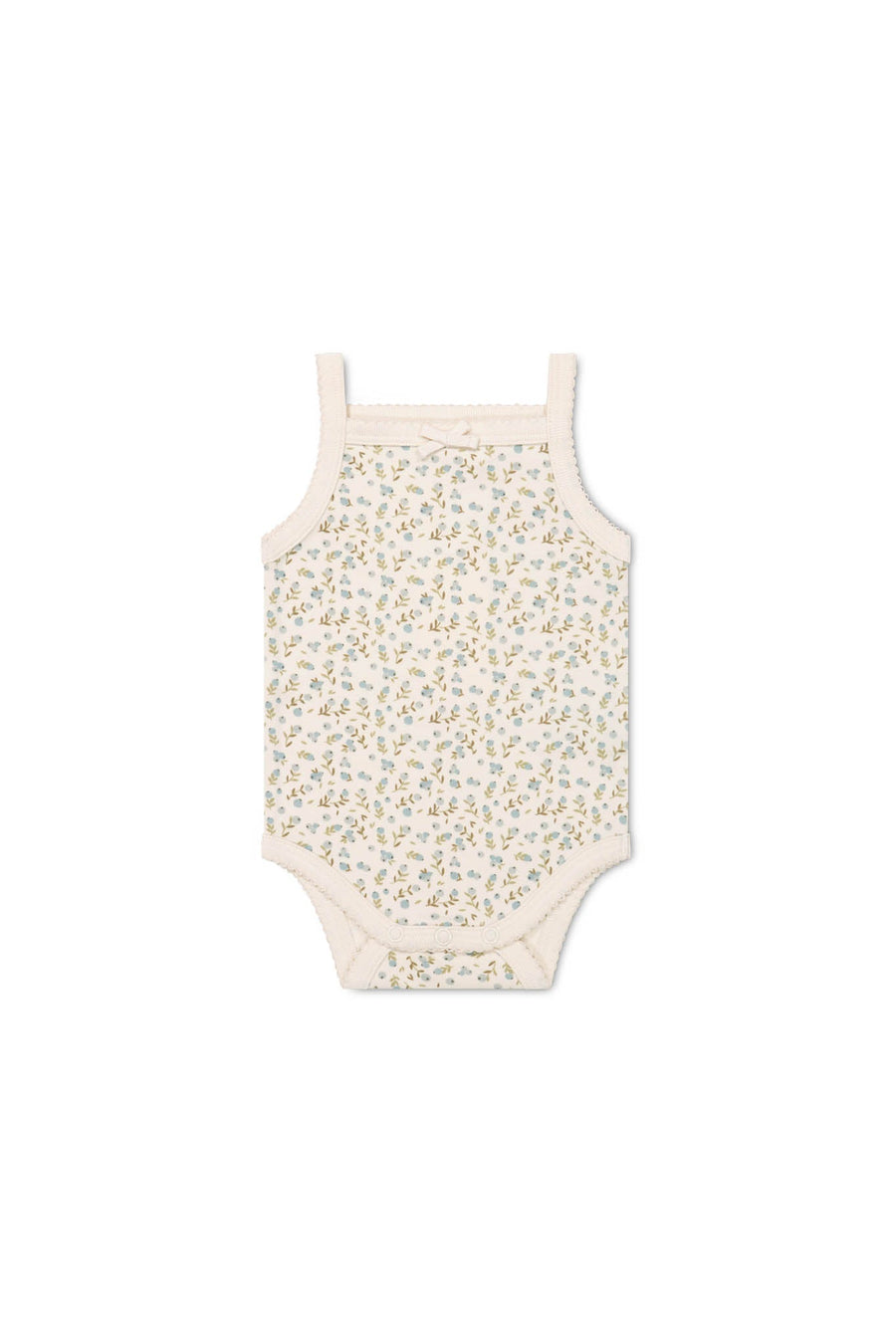 Organic Cotton Bridget Singlet Bodysuit - Blueberry Ditsy Childrens Bodysuit from Jamie Kay Australia