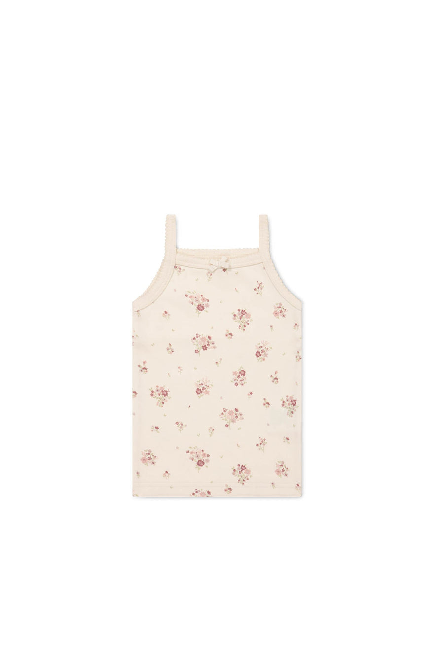 Organic Cotton Singlet - Lauren Floral Tofu Childrens Singlet from Jamie Kay Australia