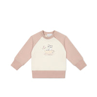 Organic Cotton Tao Sweatshirt - Moon's Garden Dusky Rose Childrens Sweatshirt from Jamie Kay Australia