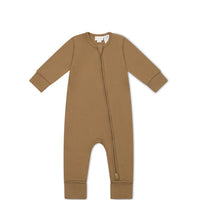 Pima Cotton Frankie Zip Onepiece - Cream Caramel Childrens Onepiece from Jamie Kay Australia