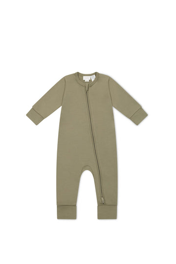 Pima Cotton Frankie Zip Onepiece - Vert Childrens Onepiece from Jamie Kay Australia