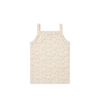 Organic Cotton Singlet - Rosalie Floral Mauve Childrens Singlet from Jamie Kay Australia