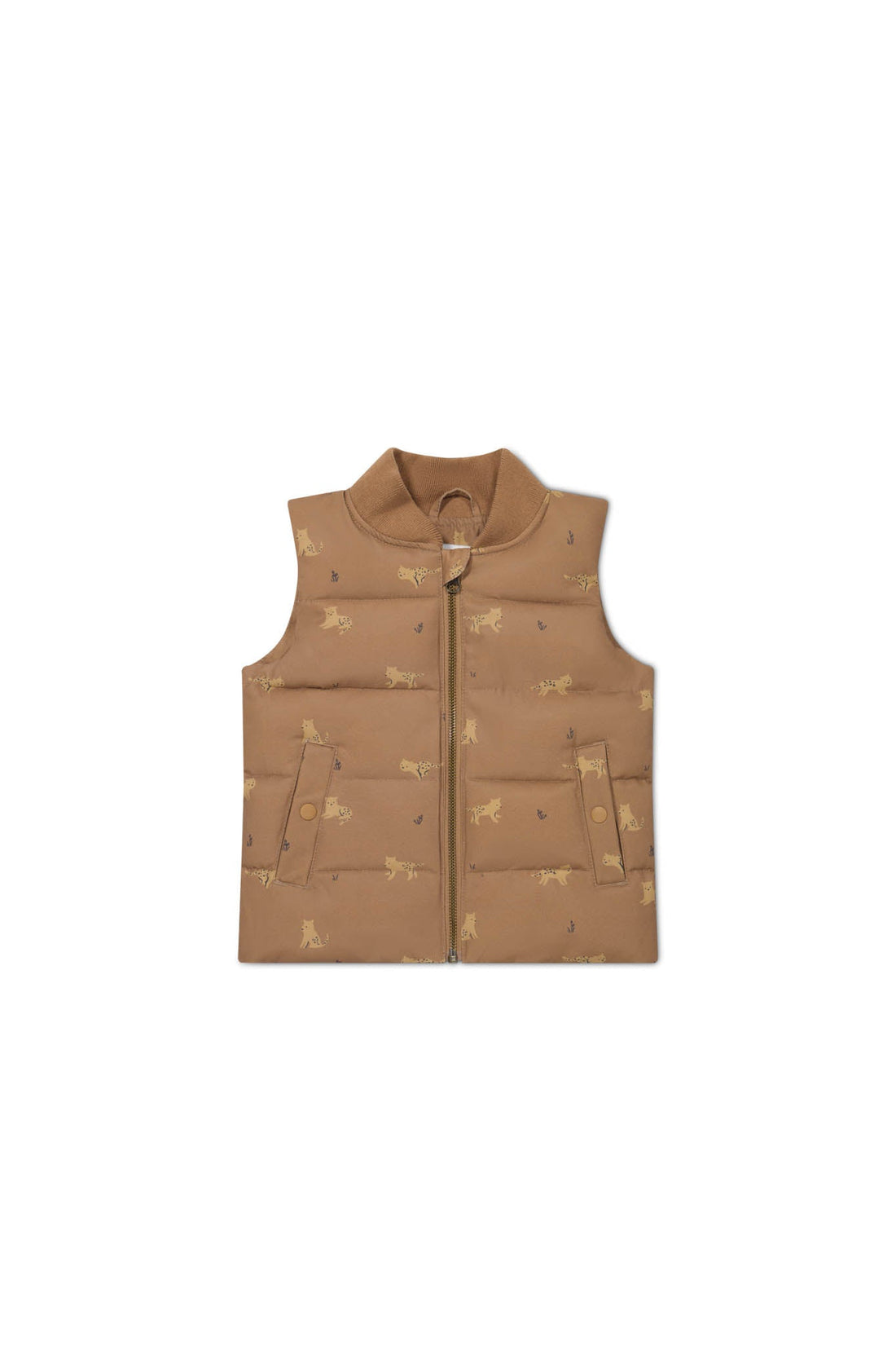 Taylor Vest - Lenny Leopard Hot Chocolate Childrens Vest from Jamie Kay Australia