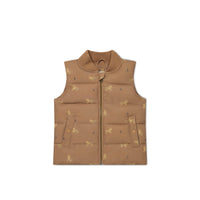 Taylor Vest - Lenny Leopard Hot Chocolate Childrens Vest from Jamie Kay Australia