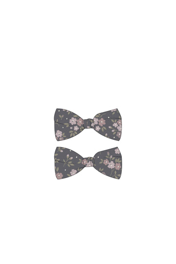 Organic Cotton Noelle Bow - Rosalie Floral Lava Childrens Bow from Jamie Kay Australia