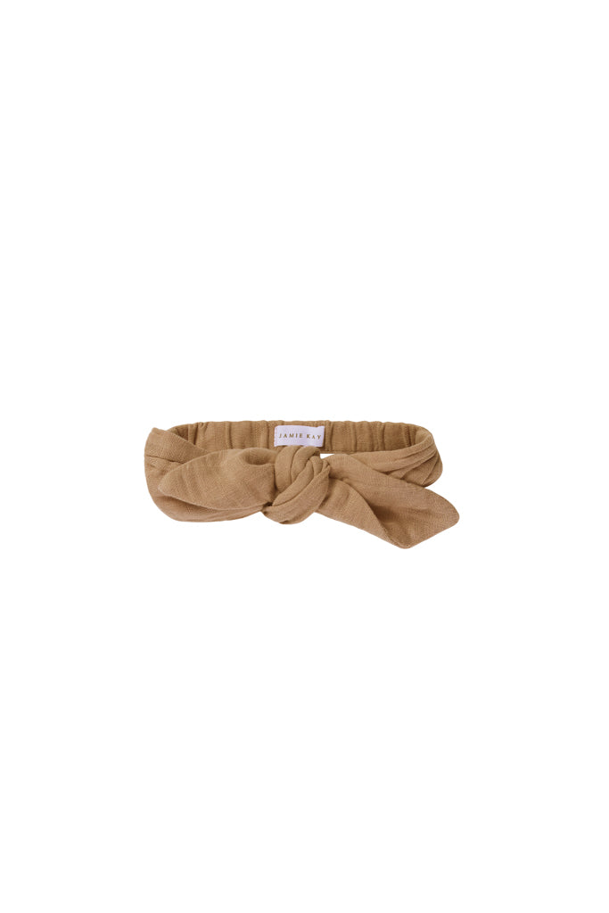 Organic Cotton Muslin Headband - Sandstone Childrens Headband from Jamie Kay Australia