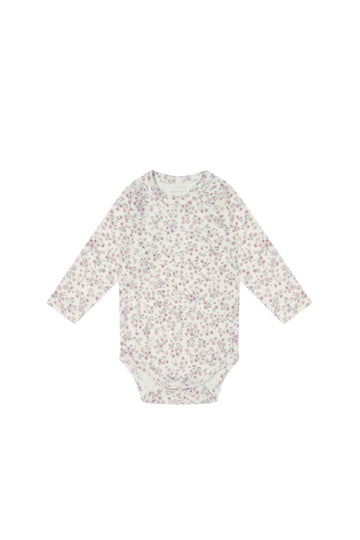 Organic Cotton Long Sleeve Bodysuit - Posy Floral Childrens Bodysuit from Jamie Kay Australia