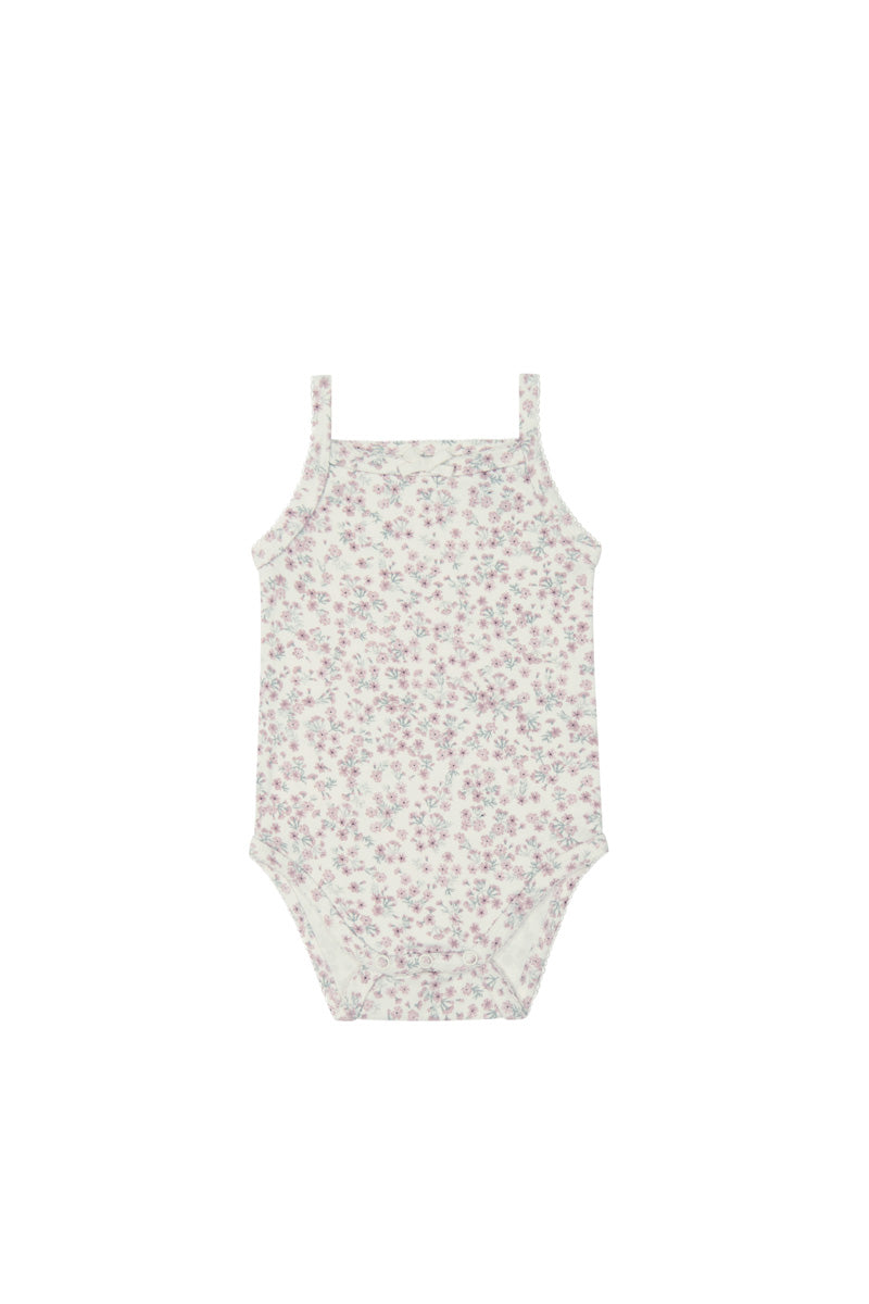 Organic Cotton Bridget Singlet Bodysuit - Posy Floral Childrens Bodysuit from Jamie Kay Australia