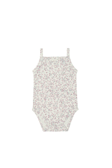 Organic Cotton Bridget Singlet Bodysuit - Posy Floral Childrens Bodysuit from Jamie Kay Australia