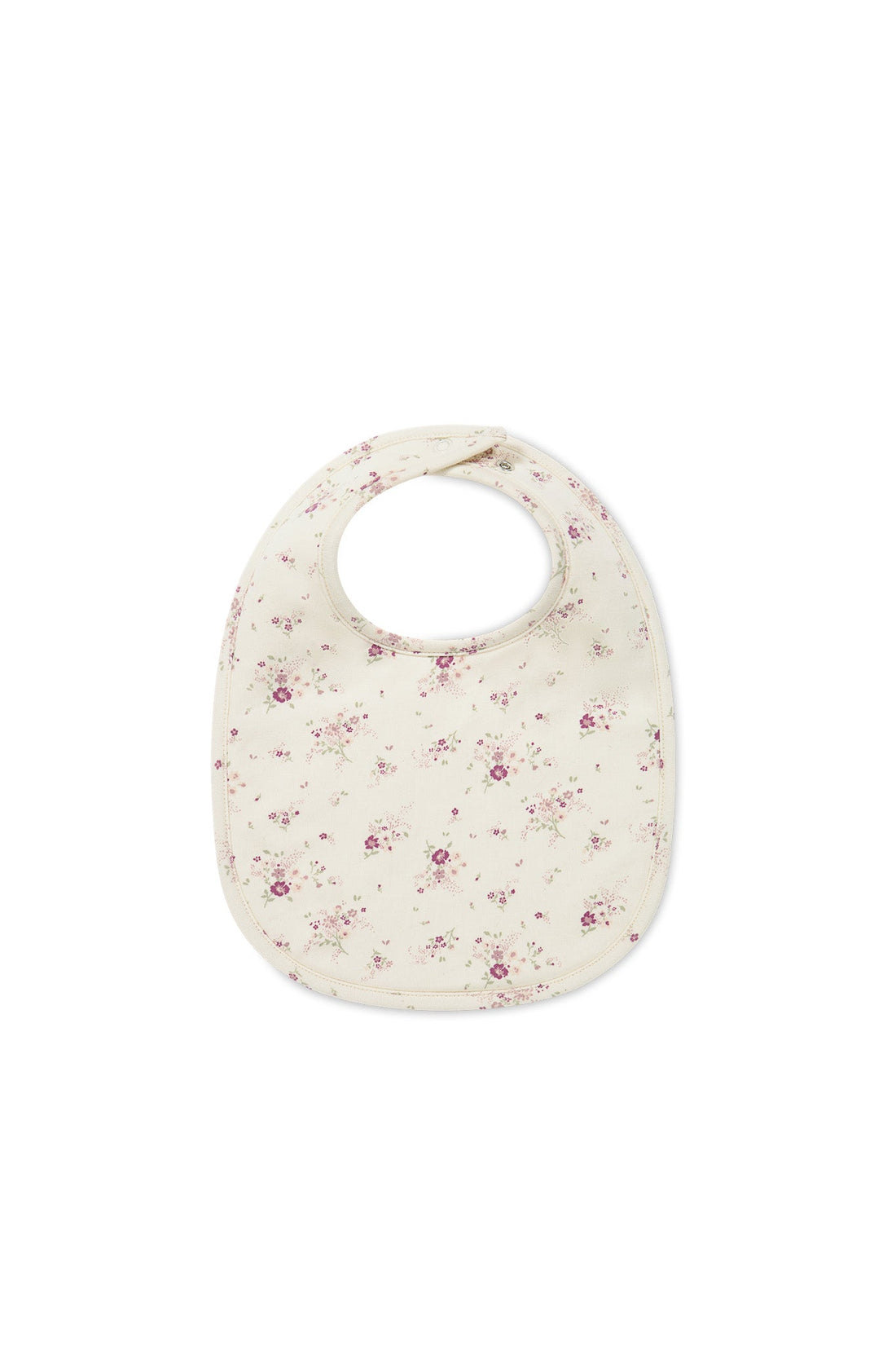 Organic Cotton Bib - Sweet William Floral Natural Childrens Bib from Jamie Kay Australia