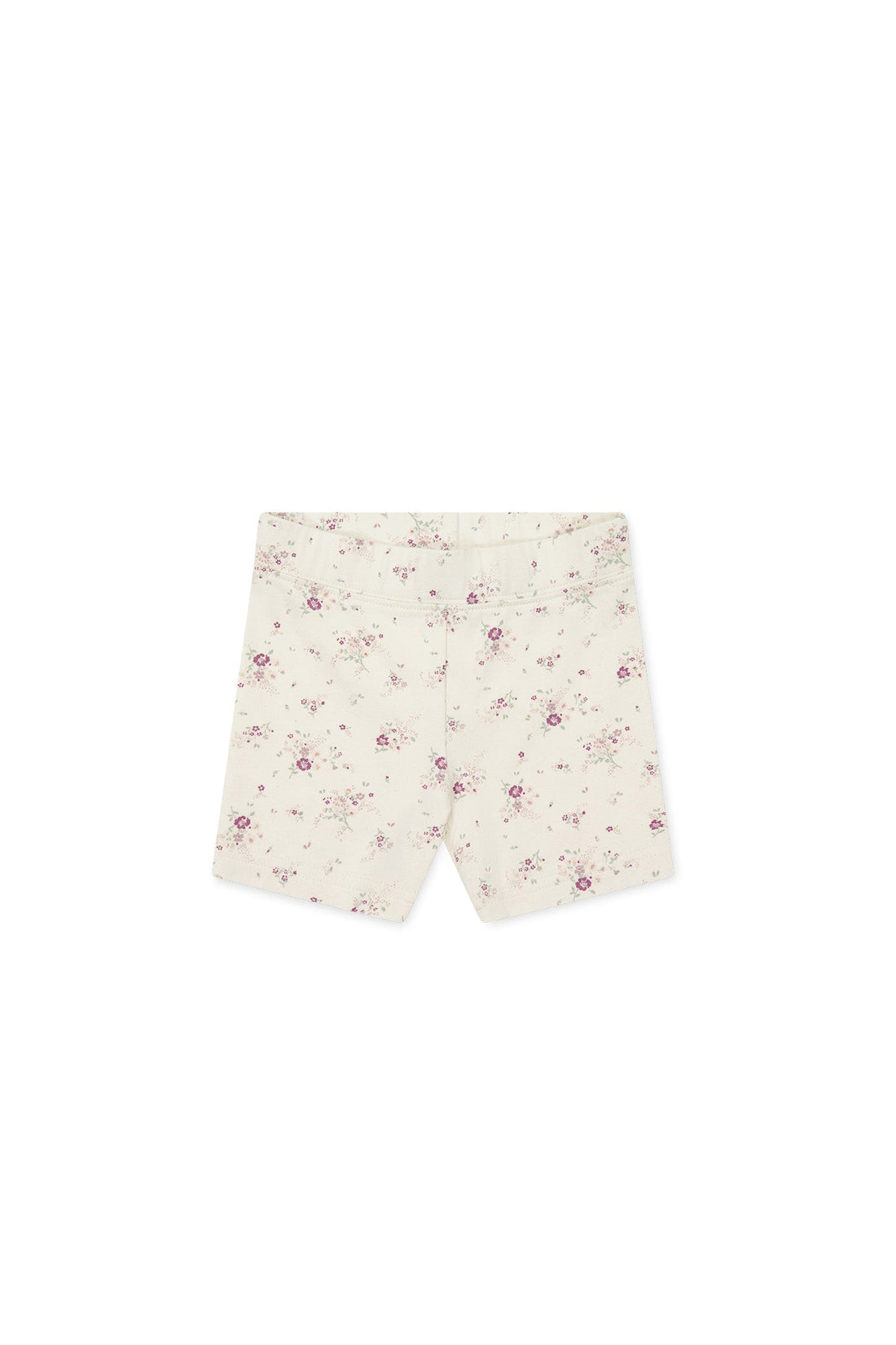 Organic Cotton Everyday Bike Short - Sweet William Floral Natural Childrens Short from Jamie Kay Australia