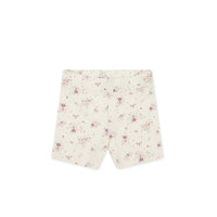 Organic Cotton Everyday Bike Short - Sweet William Floral Natural Childrens Short from Jamie Kay Australia