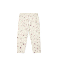 Organic Cotton Everyday Legging - Sweet William Floral Natural Childrens Legging from Jamie Kay Australia