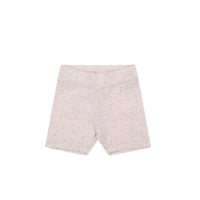 Organic Cotton Fine Rib Elisa Bike Short - Tulip Fleck Childrens Short from Jamie Kay Australia