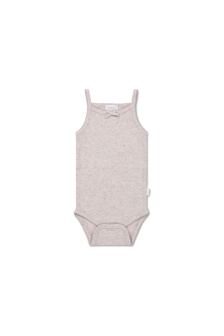 Organic Cotton Fine Rib Singlet Bodysuit - Lavender Fleck Childrens Bodysuit from Jamie Kay Australia