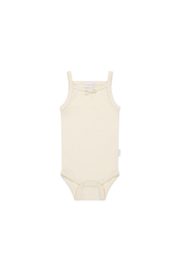 Organic Cotton Fine Rib Singlet Bodysuit - Lily Fleck Childrens Bodysuit from Jamie Kay Australia