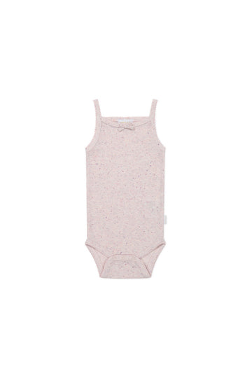 Organic Cotton Fine Rib Singlet Bodysuit - Tulip Fleck Childrens Bodysuit from Jamie Kay Australia