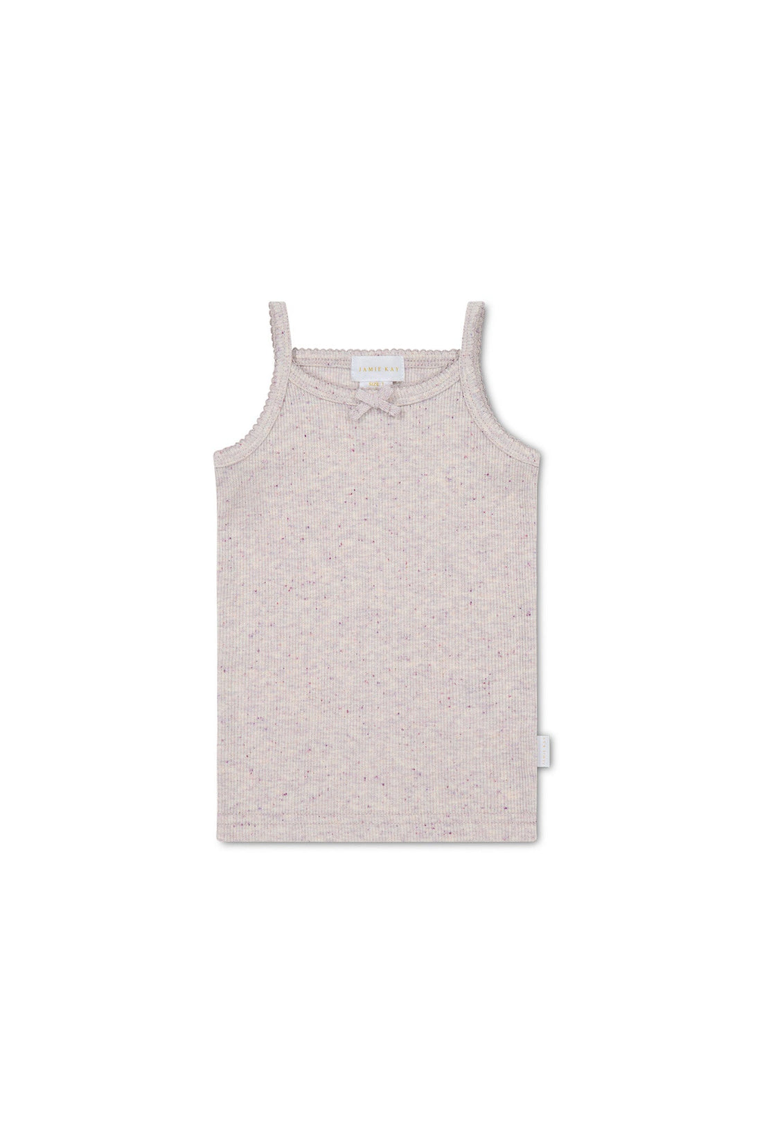 Organic Cotton Fine Rib Singlet - Lavender Fleck Childrens Singlet from Jamie Kay Australia