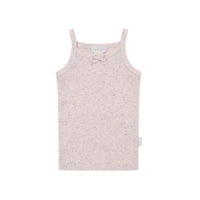 Organic Cotton Fine Rib Singlet - Tulip Fleck Childrens Singlet from Jamie Kay Australia