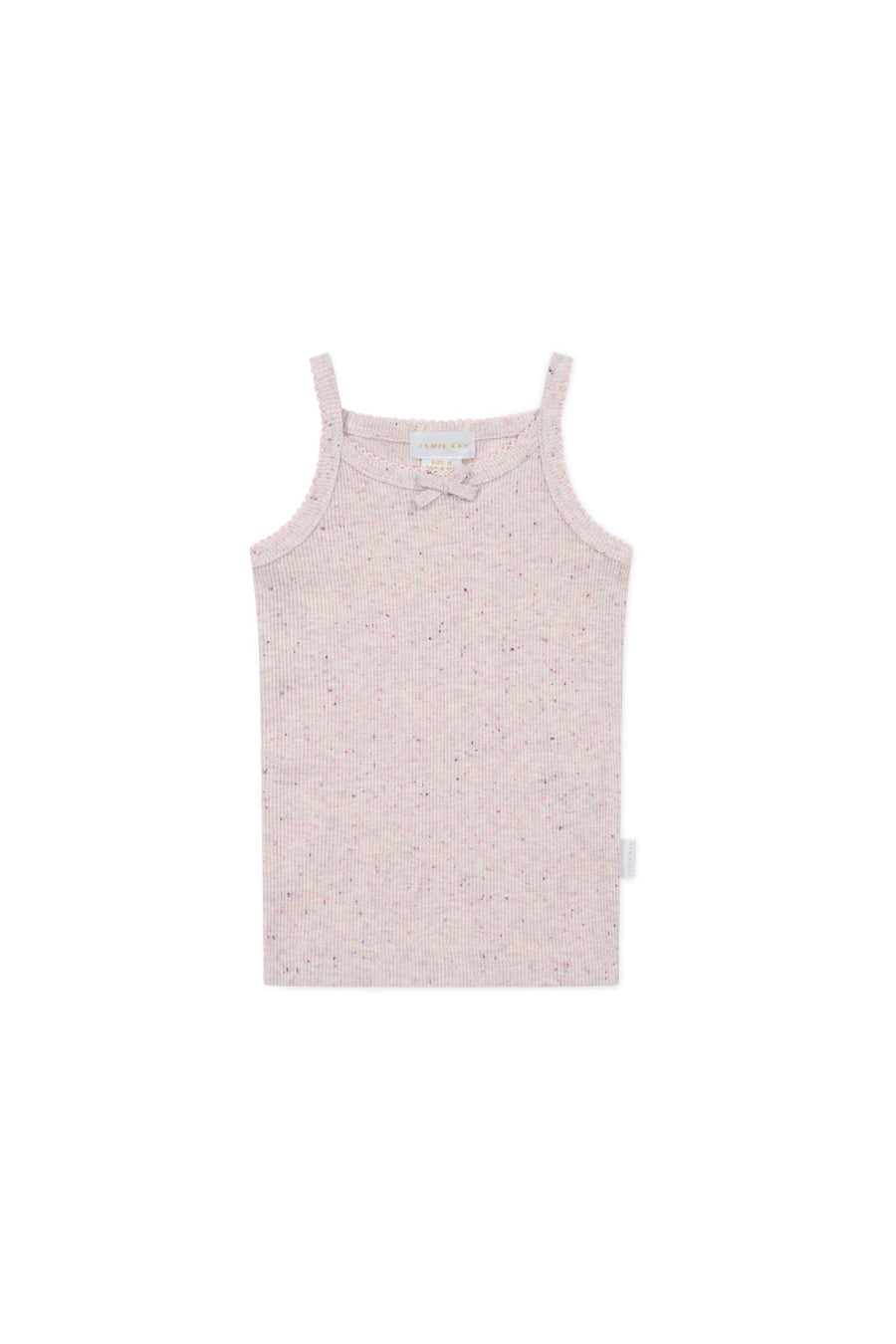 Organic Cotton Fine Rib Singlet - Tulip Fleck Childrens Singlet from Jamie Kay Australia