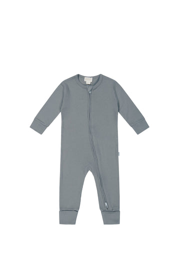 Organic Cotton Modal Frankie Zip Onepiece - Pebble Childrens Onepiece from Jamie Kay Australia