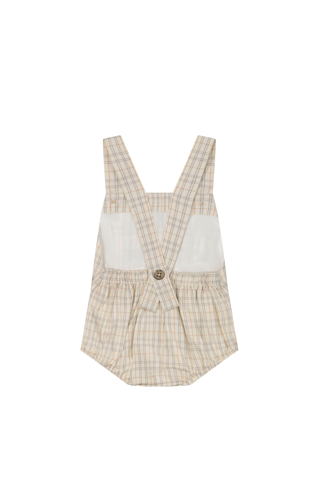 Organic Cotton Samy Playsuit - Billy Check Childrens Playsuit from Jamie Kay Australia