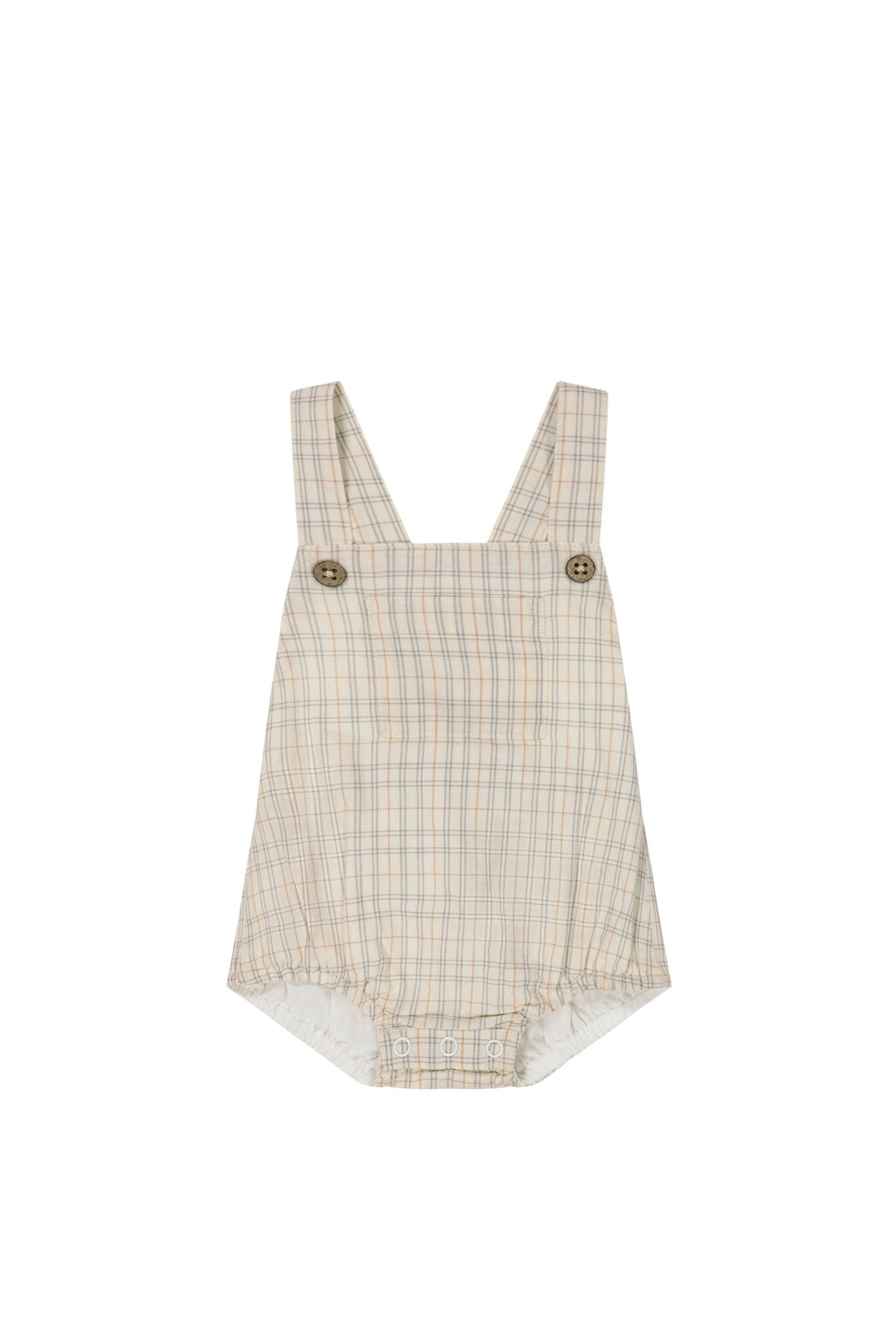 Organic Cotton Samy Playsuit - Billy Check Childrens Playsuit from Jamie Kay Australia