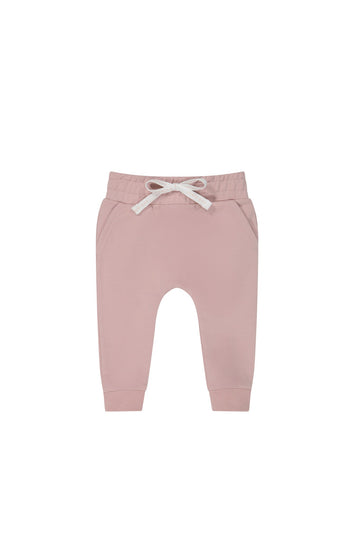 Organic Cotton Morgan Track Pant - Powder Pink Childrens Pant from Jamie Kay Australia