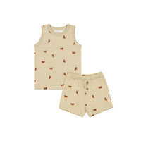 Organic Cotton Remi Pyjama Short Sleeve Set - Tommy Tigers Childrens Pyjama from Jamie Kay Australia