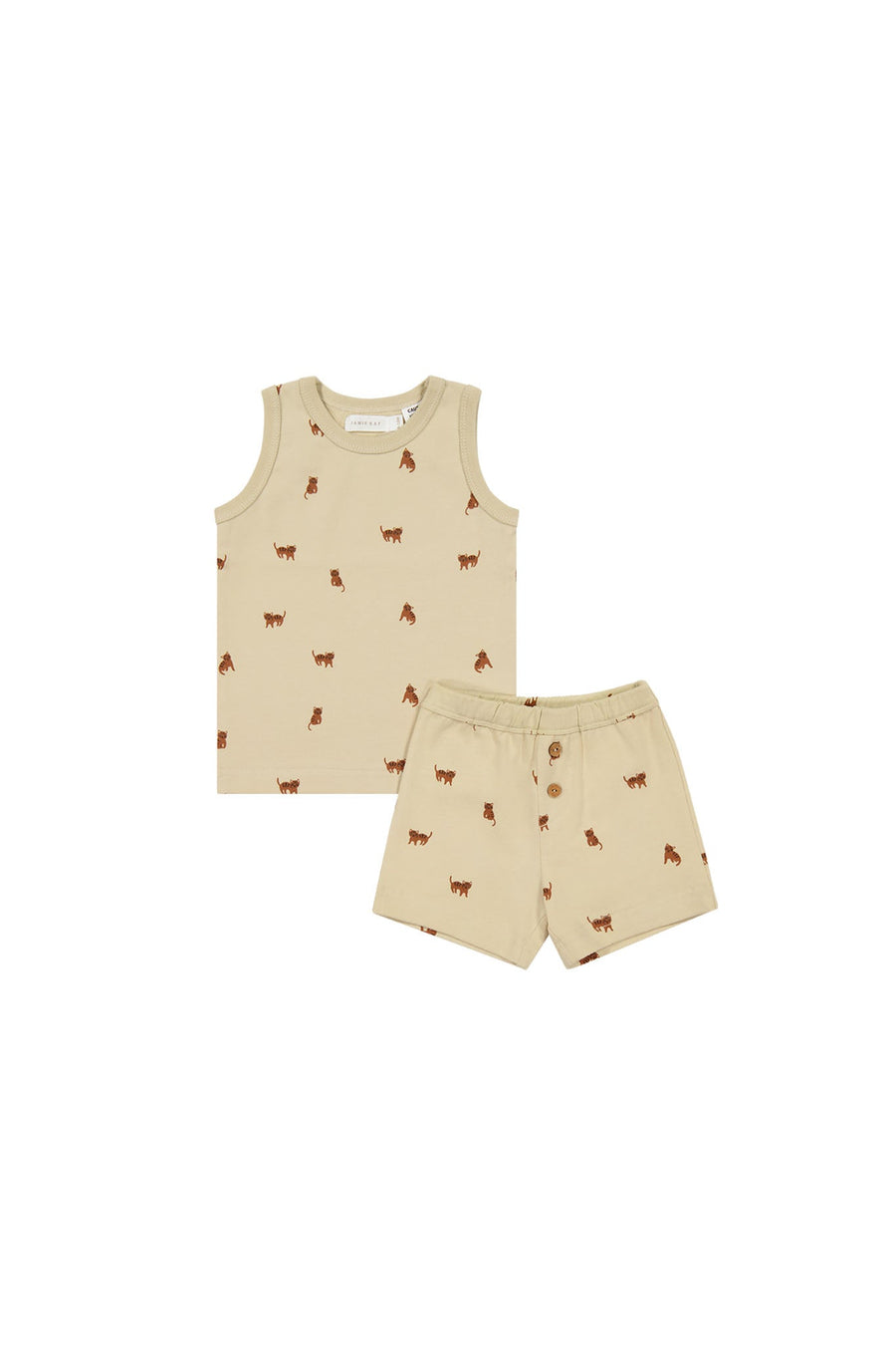 Organic Cotton Remi Pyjama Short Sleeve Set - Tommy Tigers Childrens Pyjama from Jamie Kay Australia