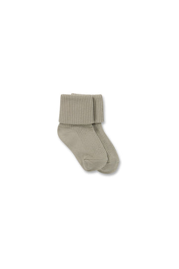 Classic Rib Sock - Shale Grey Childrens Sock from Jamie Kay Australia