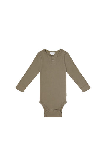 Organic Cotton Modal Long Sleeve Bodysuit - Sepia Childrens Bodysuit from Jamie Kay Australia