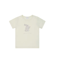 Pima Cotton Aude Oversized Tee - Parchment Childrens Top from Jamie Kay Australia