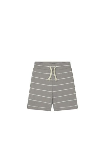 Pima Cotton Marley Short - Cobblestone/Cloud Stripe Childrens Short from Jamie Kay Australia