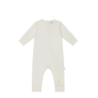 Pima Cotton Frankie Zip Onepiece - Milk Childrens Onepiece from Jamie Kay Australia