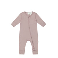 Pima Cotton Frankie Zip Onepiece - Softest Mauve Childrens Onepiece from Jamie Kay Australia