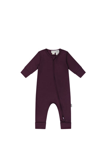 Pima Cotton Frankie Zip Onepiece - Sugar Plum Childrens Onepiece from Jamie Kay Australia