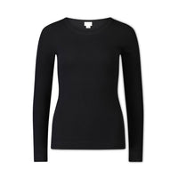 Organic Cotton Modal Womens Long Sleeve Top - Black Childrens Womens Top from Jamie Kay Australia