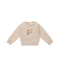 Audrey Knitted Jumper - Oatmeal Marle Petite Goldie Childrens Jumper from Jamie Kay Australia