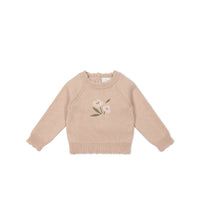 Audrey Knitted Jumper - Dusky Rose Petite Goldie Childrens Jumper from Jamie Kay Australia