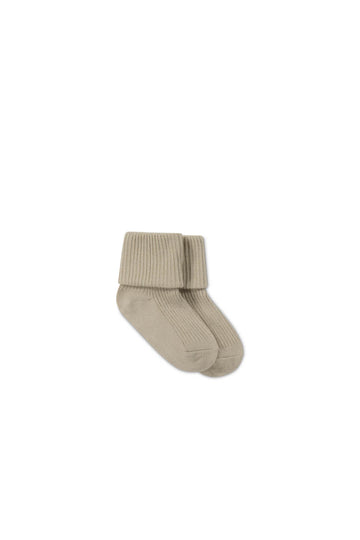 Classic Rib Sock - Vintage Taupe Childrens Sock from Jamie Kay Australia