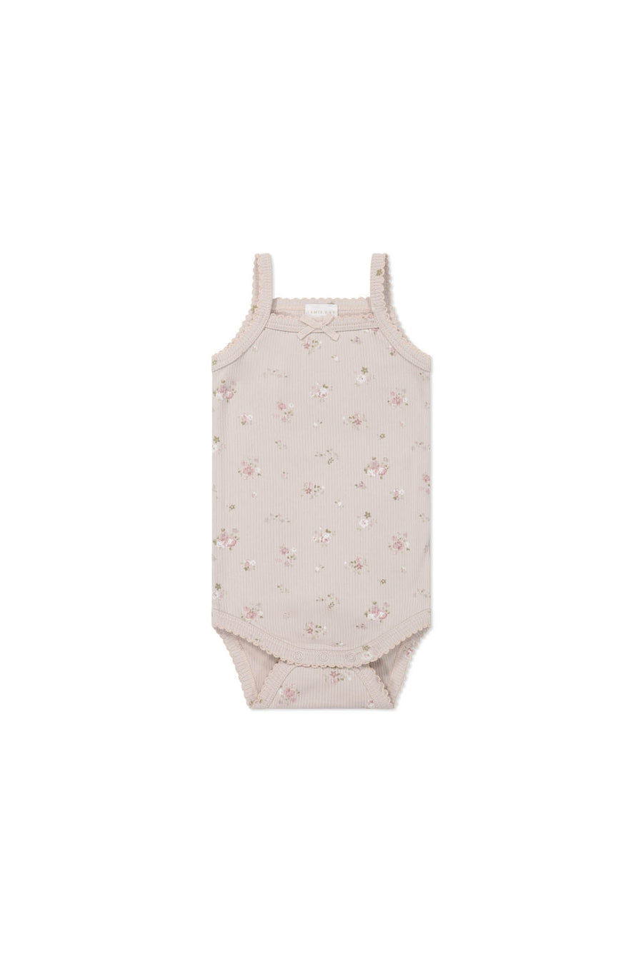 Organic Cotton Fine Rib Bridget Singlet Bodysuit - Petite Fleur Violet Childrens Bodysuit from Jamie Kay Australia