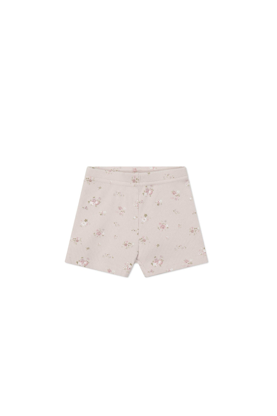 Organic Cotton Fine Rib Elisa Bike Short - Petite Fleur Violet Childrens Short from Jamie Kay Australia