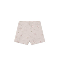 Organic Cotton Fine Rib Elisa Bike Short - Petite Fleur Violet Childrens Short from Jamie Kay Australia