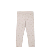 Organic Cotton Fine Rib Everyday Legging - Petite Fleur Violet Childrens Legging from Jamie Kay Australia