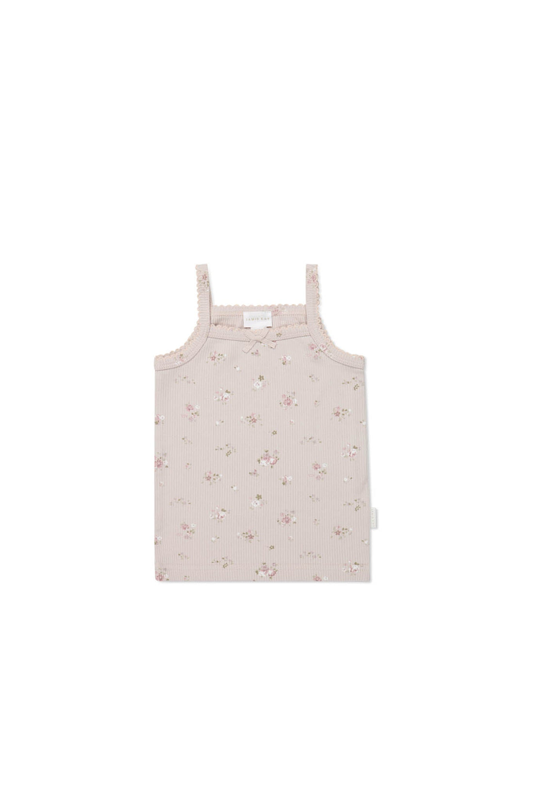 Organic Cotton Fine Rib Singlet - Petite Fleur Violet Childrens Singlet from Jamie Kay Australia