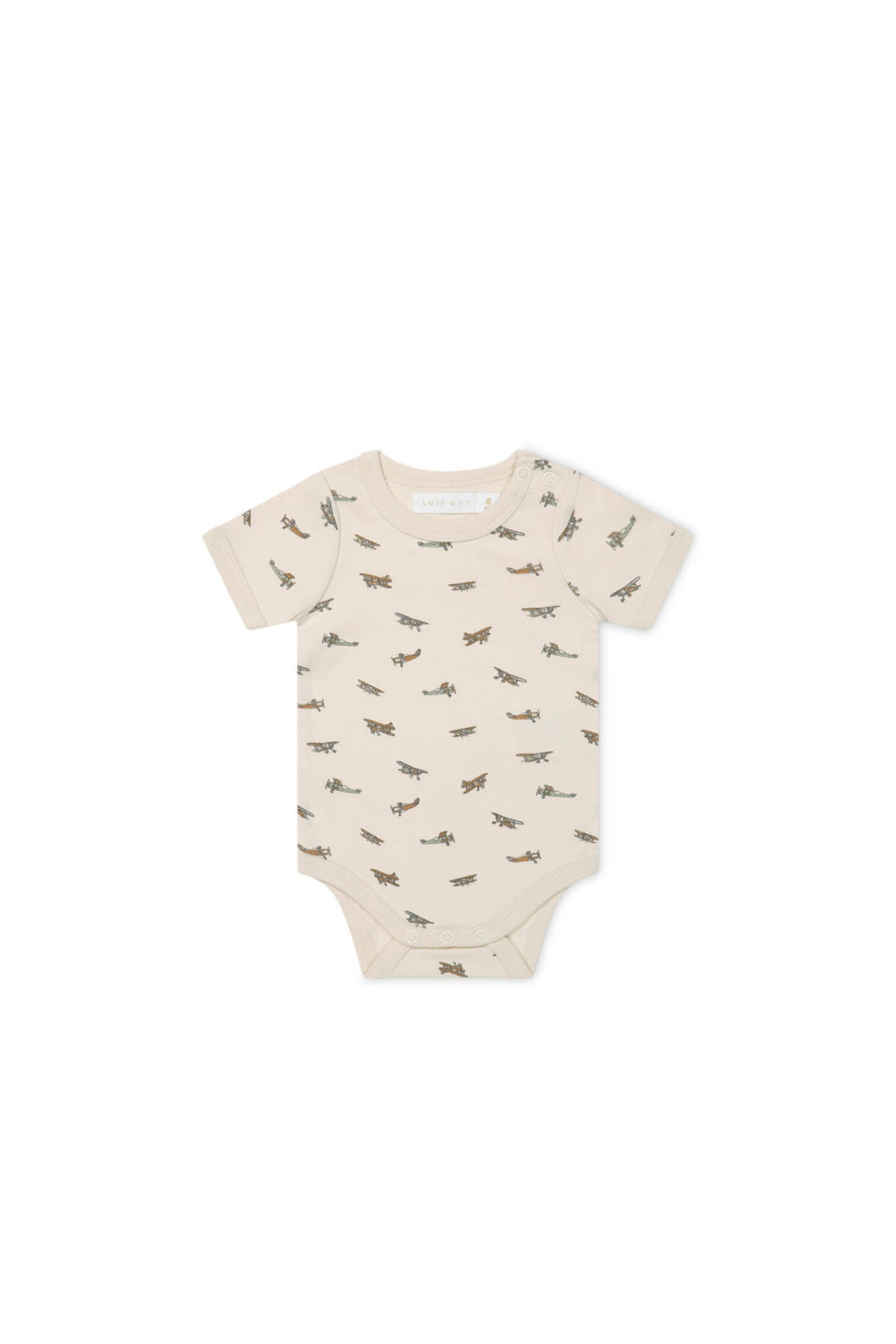 Organic Cotton Hudson Short Sleeve Bodysuit - Avion Shell Childrens Bodysuit from Jamie Kay Australia