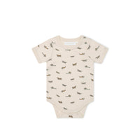 Organic Cotton Hudson Short Sleeve Bodysuit - Avion Shell Childrens Bodysuit from Jamie Kay Australia